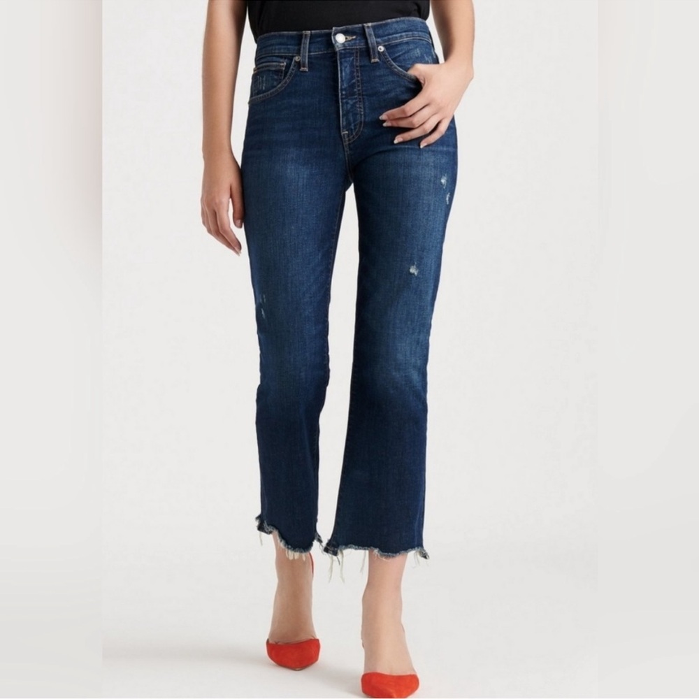 Lucky Brand Dark Blue Raw Hem Ankle Jeans